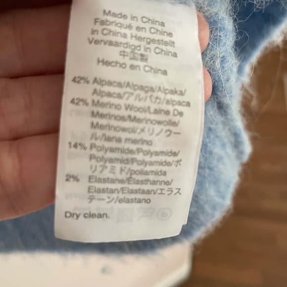 J. Crew Fuzzy Alpaca Sweater Size Medium Blue - Picture 5 of 5
